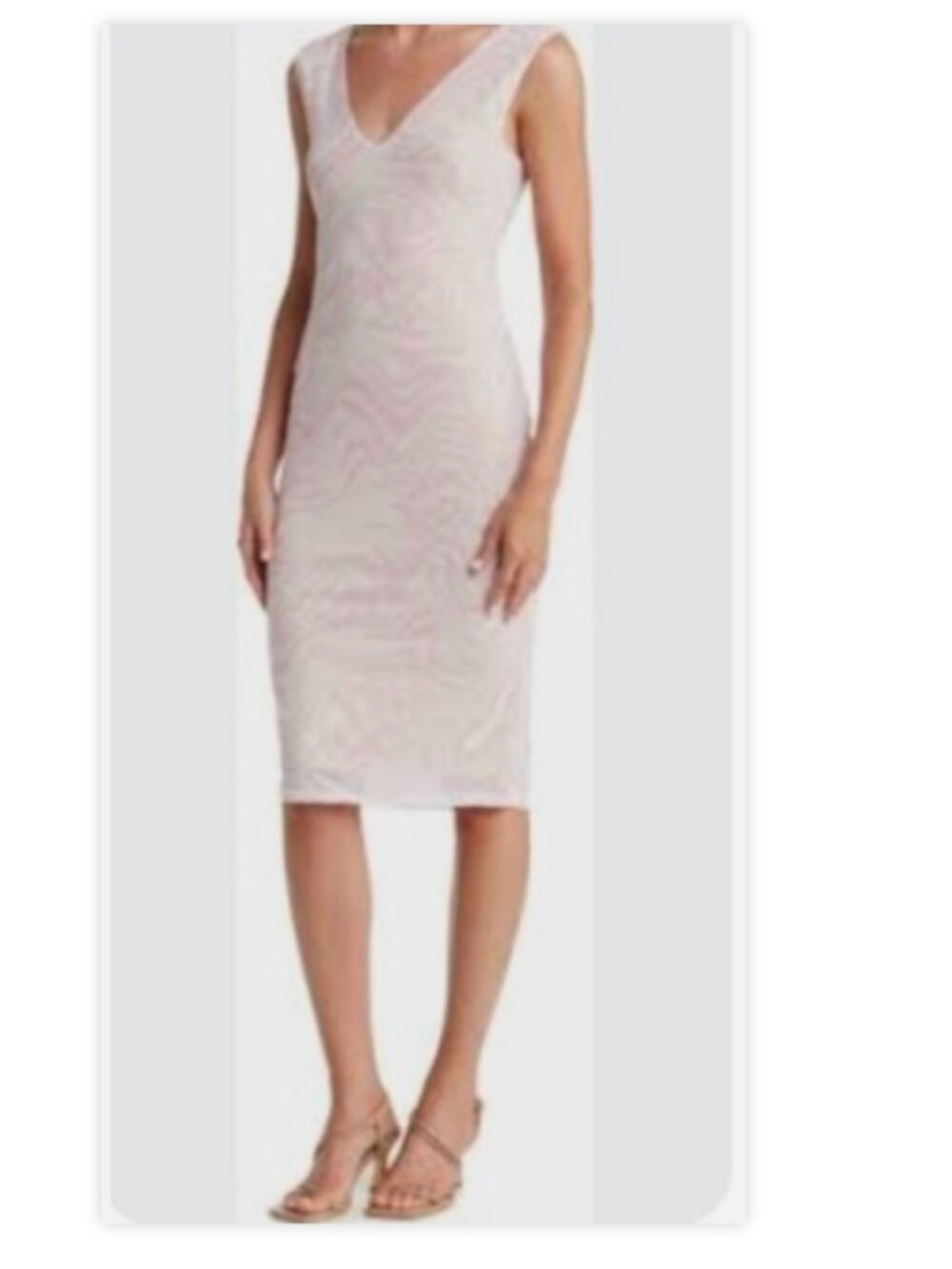 AFRM Ariana Women's Pink Zebra Swirl Print Midi Sheath Sleeveless Dress Sz M NWT